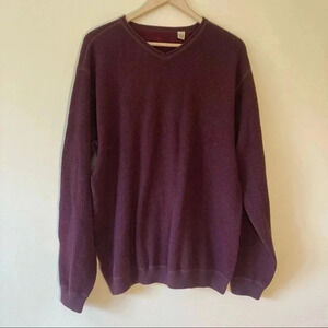 Tommy Bahama cotton wool  burgundy v neck sweater